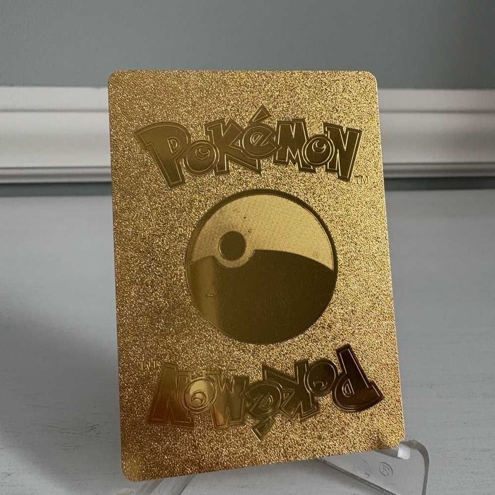 Pokemon Pikachu Mega Lucario Cosplay Gold Foil Fan Art Card HP625 - Picture 3 of 3